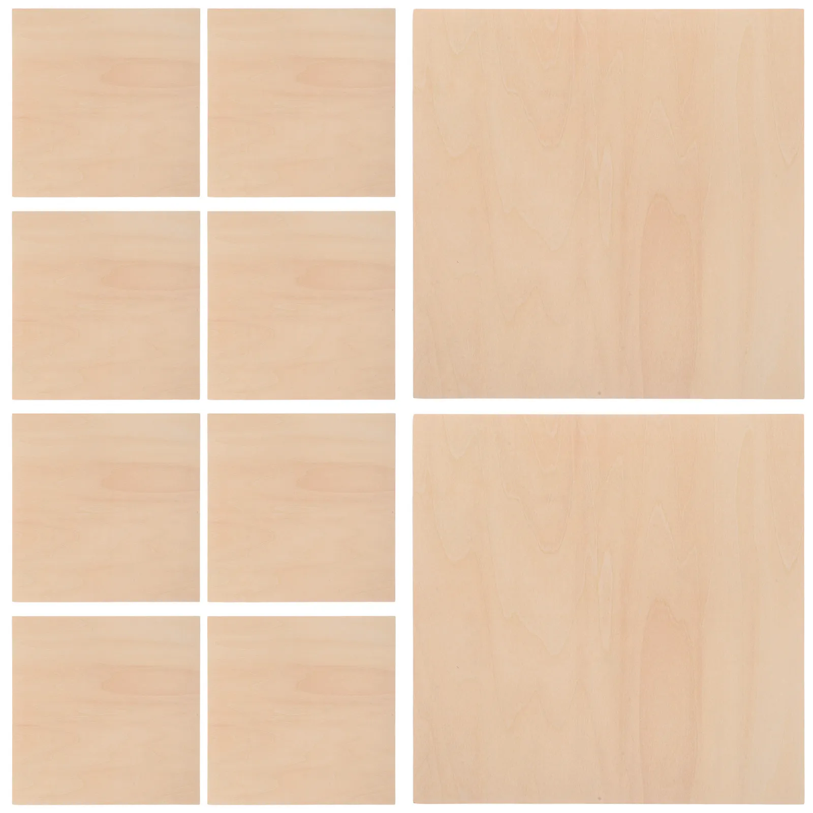 10Pcs Basswood Craft Blanks Unfinished Thin Wood Sheets for Pyrography Art DIY Handmade Projects Drawing Carving Modeling Crafts