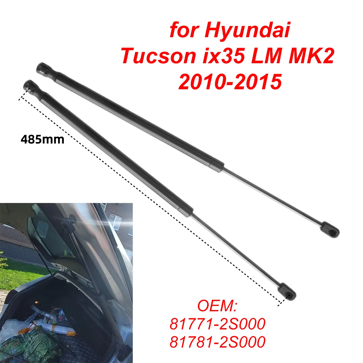 2Pcs 81771-2S000 Car Rear Trunk Boot Tailgate Gas Struts Lift Support Rods for Hyundai Tucson Ix35 LM MK2 2010-2015
