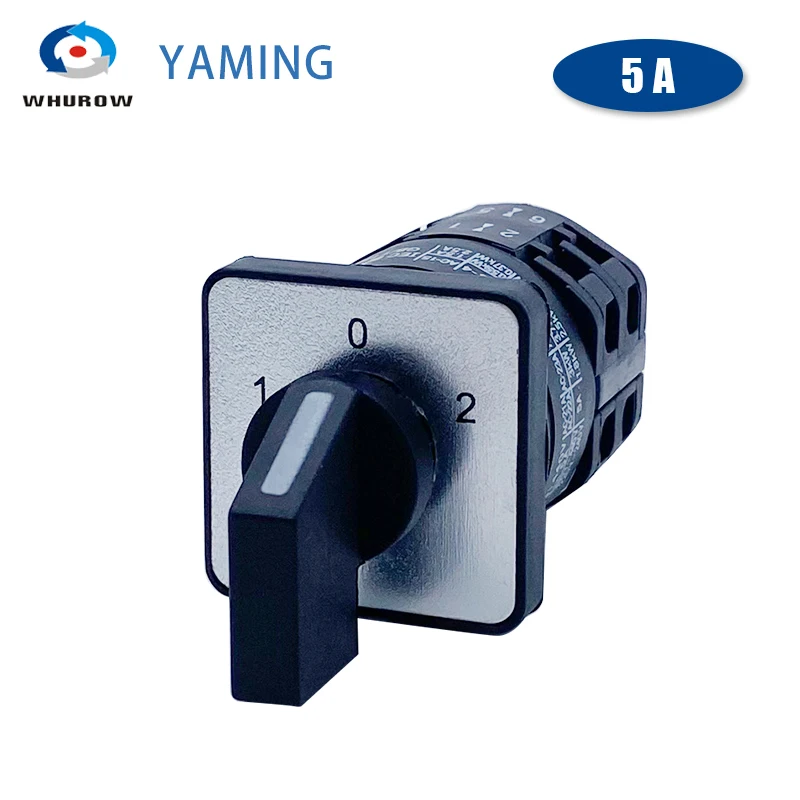 LW26 YMW26-5/2 Rotary Cam Switch Three Postion 5A Two Poles 8 Terminals Universal Changeover Silver Contact