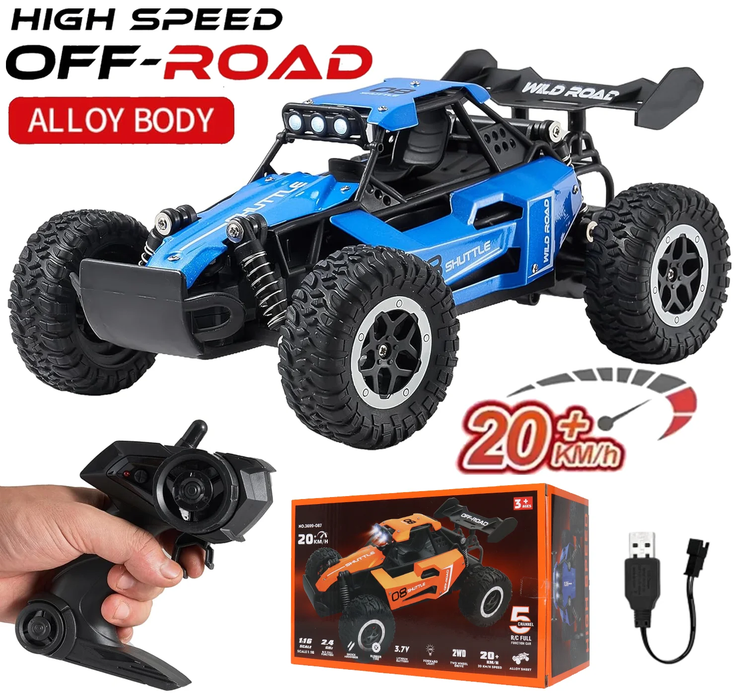 

Новые радиоуправляемые автомобили 20 км/ч 2WD Радиоуправляемый автомобиль 1:16 Внедорожный грузовик на любой местности Металлический корпус Светодиодные фары Хобби Радиоуправляемые автомобили Игрушки Подарки