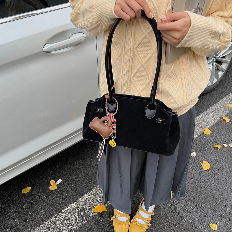 Luxury PU Suede French Style Shoulder Bag for Women 2025