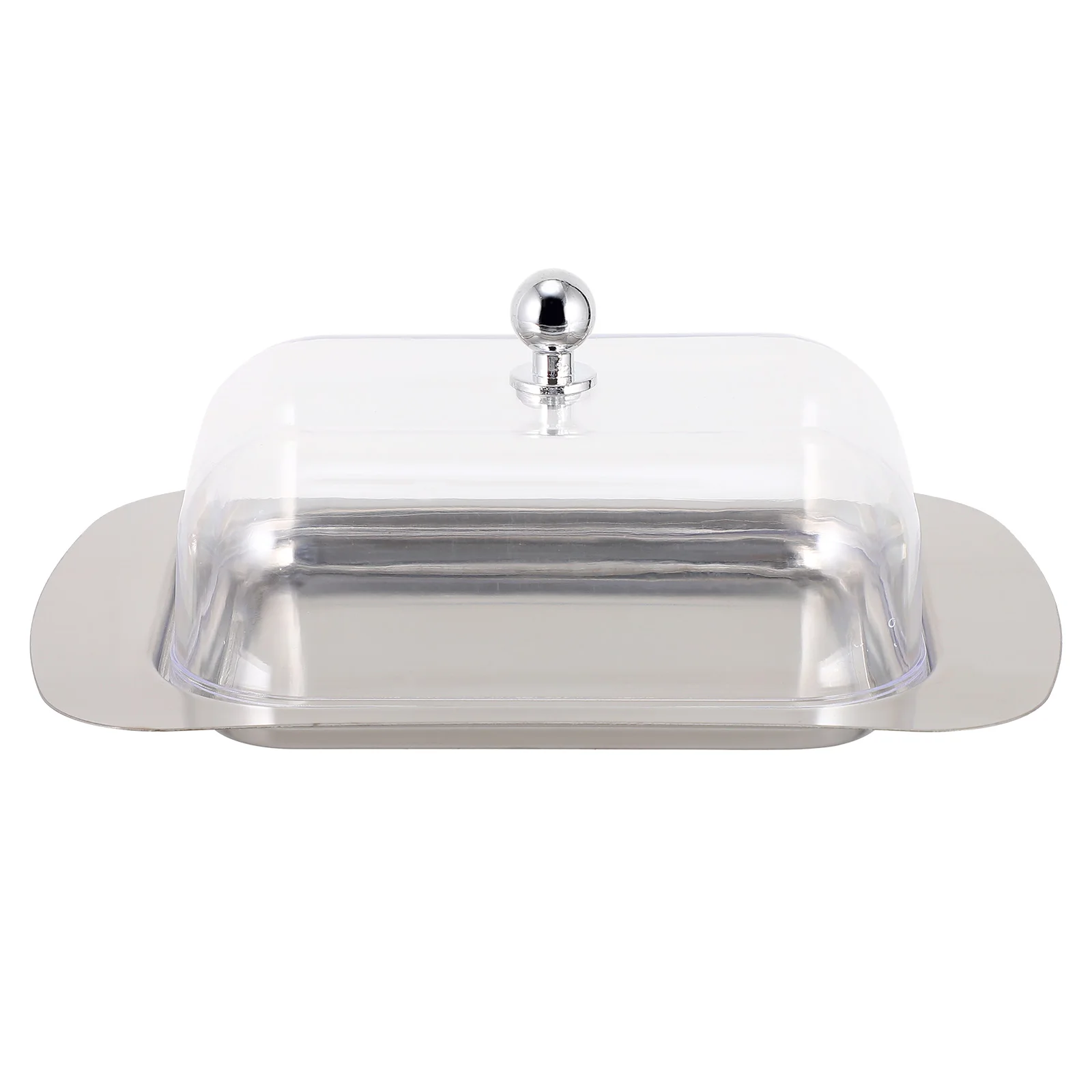 

Butter Box Bread Display Tray Food Plate Stainless Steel 201 Dust Proof Container Serving Cakes Desserts Practical