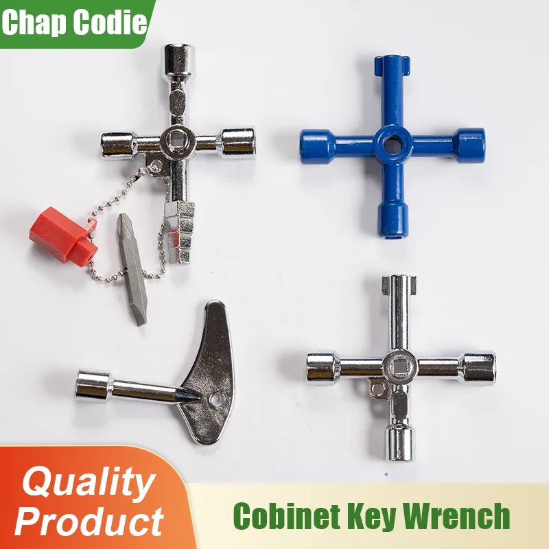 4in1 Electric Cabinet Elevator Hex Key Wrench Watermeter Valve Inner Triangle Wrench Multi-purpose Screwdriver Tool Set Portable