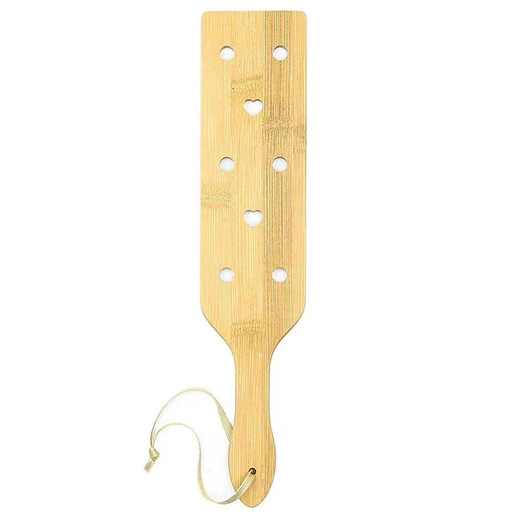 34cm Bamboo Wood Paddle Lightweight Thin Wooden Paddles with Airflow Holes for Light Play，Equestrian Riding Equestrian bat