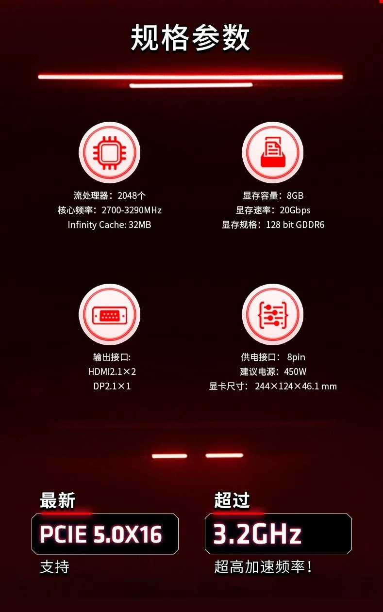 بطاقة رسومات ألعاب الكمبيوتر المكتبي AMD RADEON RX 9060XT 16G/8G