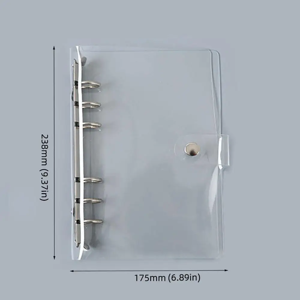 Transparent PVC Loose-Leaf Notebook Cover Folder Folder Notebook Binder File Storage Student Diary Planner Loose-Leaf Clip