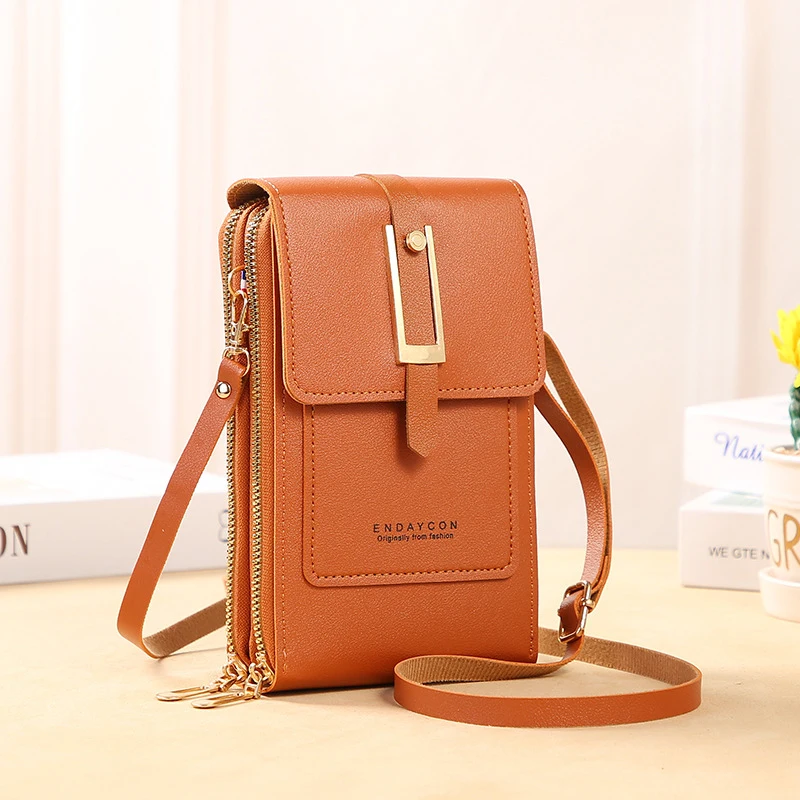 PU Women Bags Soft Leather Wallets Touch Screen Cell Phone Purse Crossbody Shoulder Strap Handbag for Female Cheap Women's Bags