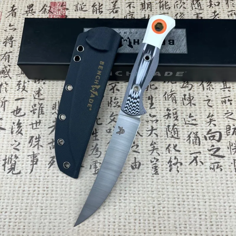 BM Knives 15500-1K Bench S45VN blade Steel Made Hunt Meatcrafter Fixed Knife G10 handle outdoor camping hunting pocket