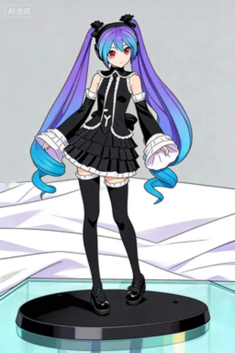 

Special Offer17CM Anime Hatsune Miku Project DIVA Arca Future Tone Hatsune Miku Black Dress Lolita Mol Toy Gift Collection Acito