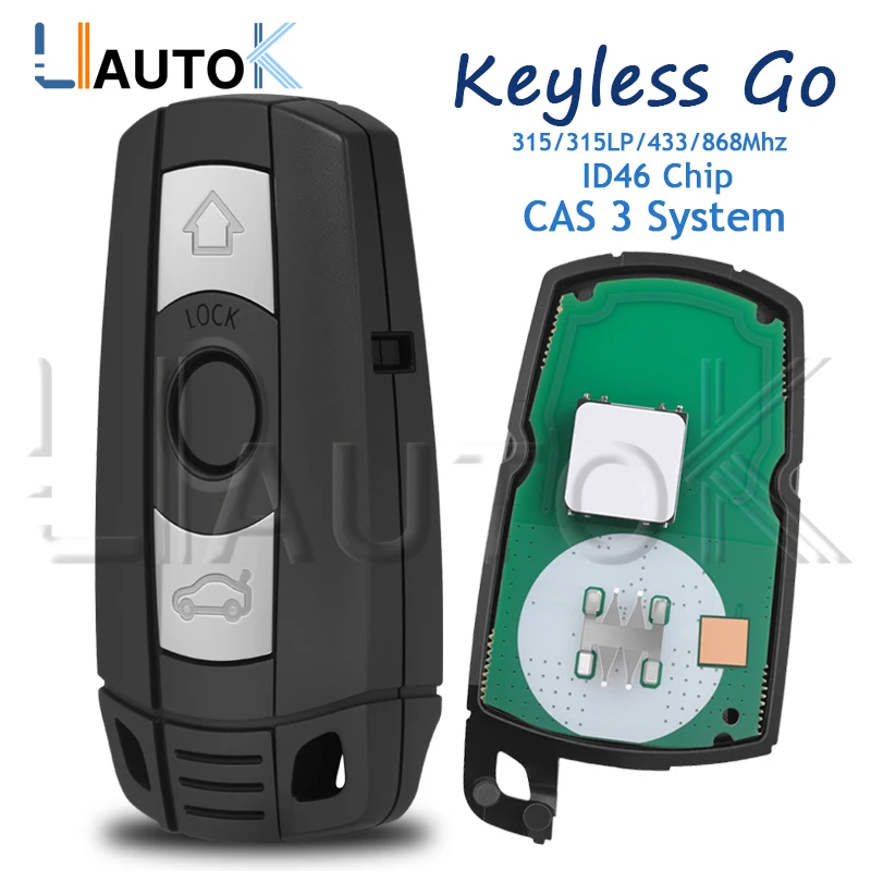 

Автомобильный ключ для BMW CAS 3 System 3/5 серии Z4 X5 X6 E87 E89 E90 E60 E61 E70 E71 E72 Keyless Go ID46 315LP/315/433/868 МГц дистанционный ключ