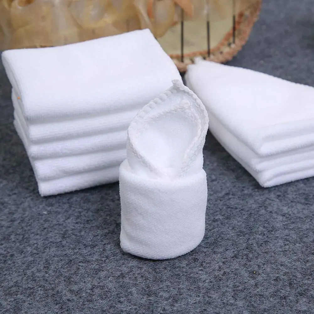 2/6/10Pcs High Quality White Square Car Towel Kitchen Wash Microfiber Cleaning Cloth
