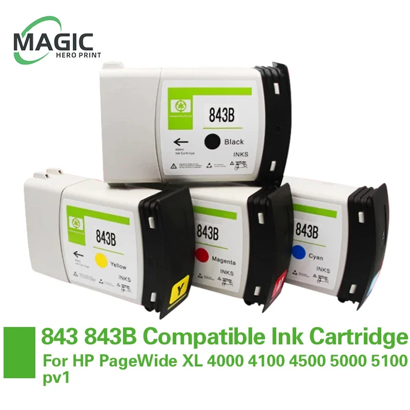 1PCS For HP 843 843B Compatible Ink Cartridge With Full Pigment Ink For HP 843B PageWide XL 4000 4100 4500 5000 5100pv1