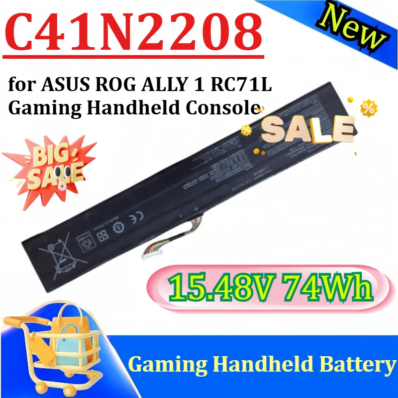 

New C41N2208 15.48V 74Wh High Capacity Extended Battery Replacement for ASUS ROG ALLY 1 RC71L Gaming Handheld Console