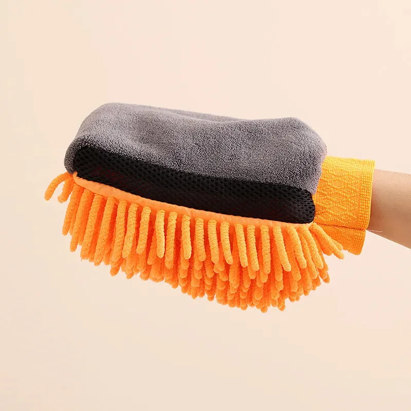 Motorclyle Car Washing Gloves Do Not Damage The Paint Surface Waterproof Chenille Coral Fleece Car Cleaning Cloth