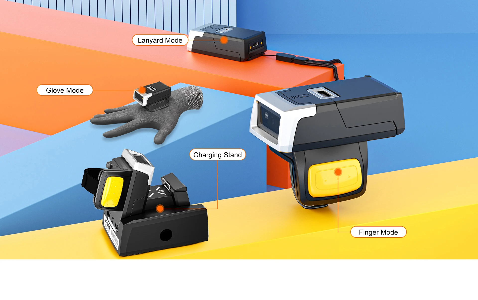 Mini Ring Scanner for More Productivity Reads 1d and 2d Barcodes Extremely Fast Printers & Scanners Barcode Scanner
