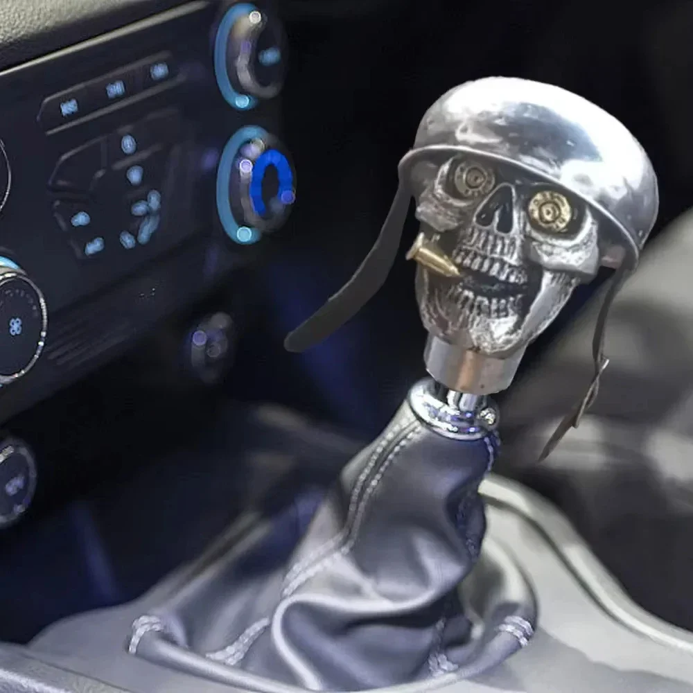 2024 New Skulls Soldier Grip Skull Soldier Grip Sliver Devil Skulls Car Stick Shifter Handle,Skeleton Style Transmissions