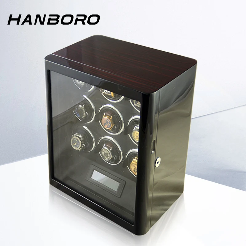 

HANBORO Wristwatch Winder Mechanical Watch Automatic Winding Storage Case for Home Use, Hand Crank, Swing Table, Watch Oscillato