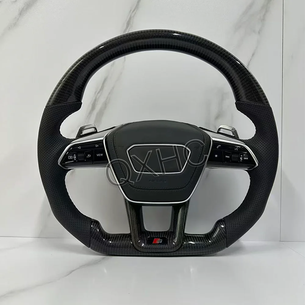 Custom Carbon Fiber Steering Wheel For Audi A3 A4 A5 A6 A6L A7 A8 S3 S4 S5 S6 S7 S8 Q3 Q5 Q7 Q8 SQ7 RSQ7 RSQ8 RS3 RS4 RS5 RS6 TT
