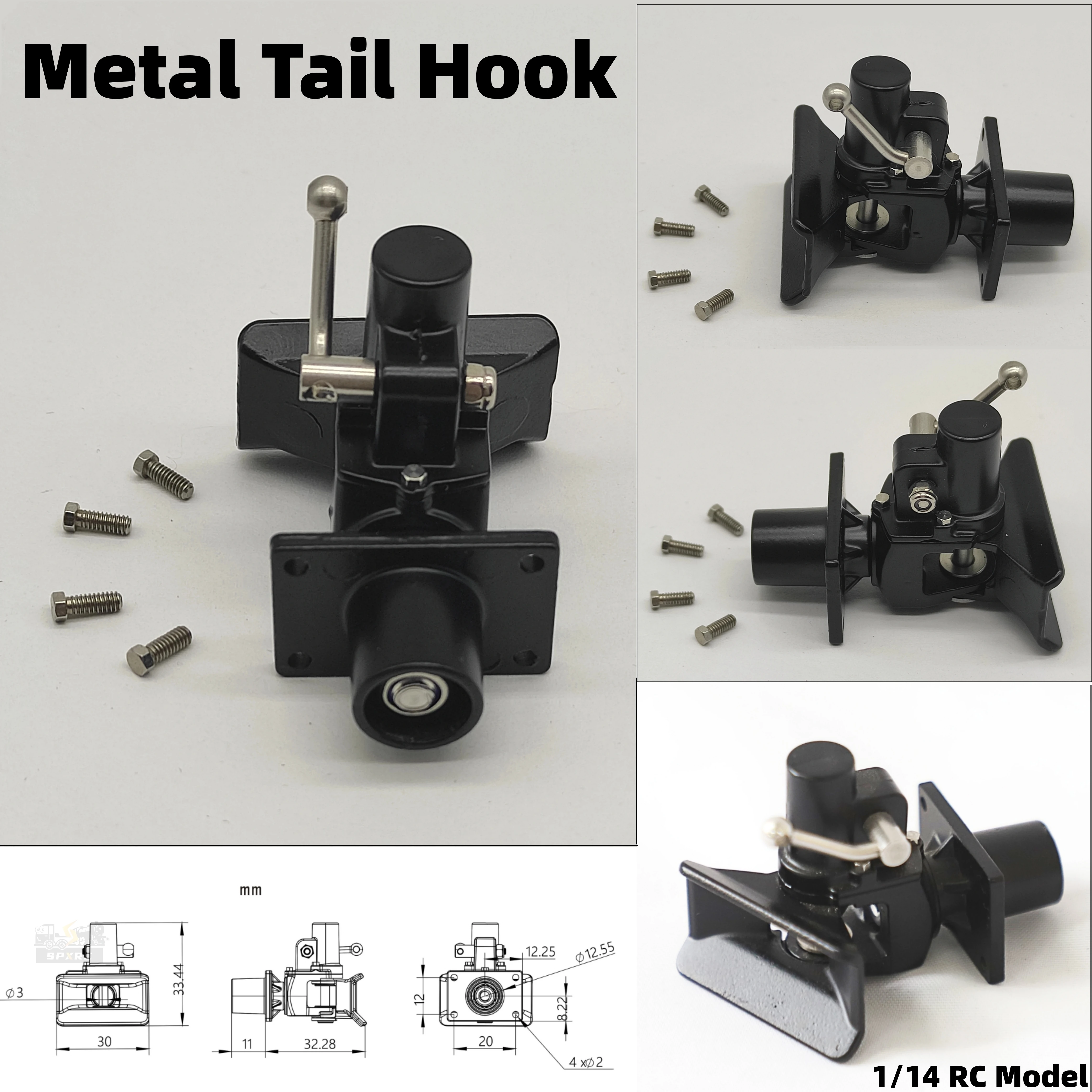 

Metal Rear Tail Hook Trailer Hitch for 1/14 Tamiya RC SCANIA Arocs MAN Benz KABOLITE Hydraulic Dump Truck Trailer Toy Parts