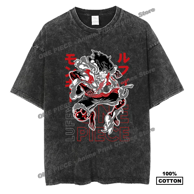 

Japanese Anime One Piece - Luffy Print T Shirt y2k Harajuku Casual Men Women Short Sleeve Quality Cotton Vintage Oversized Tees