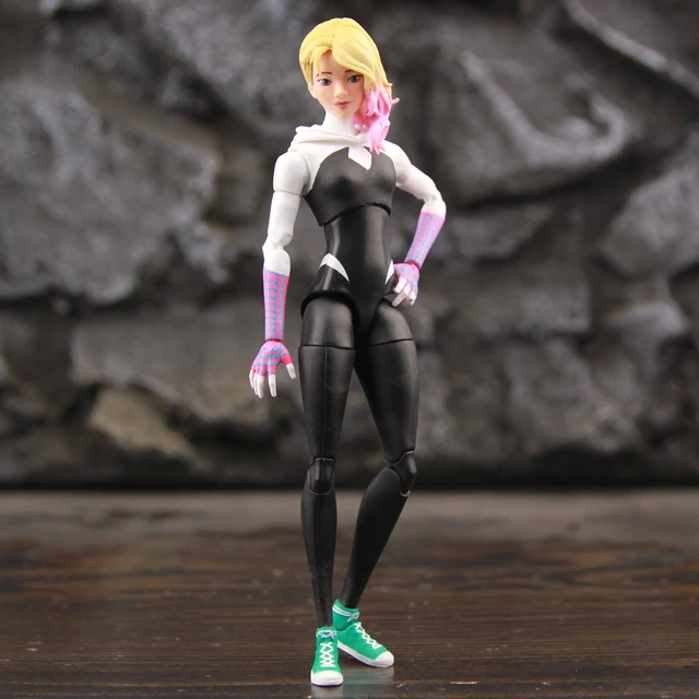 スパイダーバースのアクションフィギュア,Spider Gwen stacy 6インチの男性のおもちゃモデル,Spider-verse,驚くべき, スパイダーマン - AliExpress