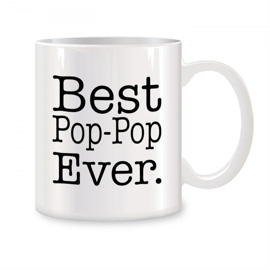 Best Pop-Pop Ever Mugs For Grandpa Papa Grandfather Dad Birthday Novelty Coffee Ceramic Tea Cups White 11 oz