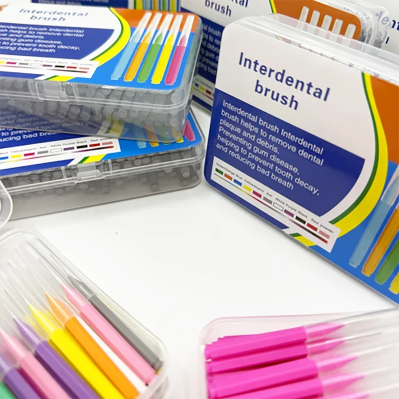 100 قطعة/صندوق فرش بين الأسنان حقيبة سفر لتنظيف الأسنان الرعاية الصحية الأسنان بين الأسنان المنظفات تقويم الأسنان الأسنان