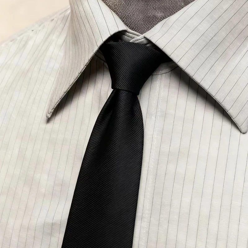 

Casual 6cm Slim Black Tie for Mens and Womens Solid Color Handmade Woven Skinny Necktie For Wedding Party Formal Neck Ties