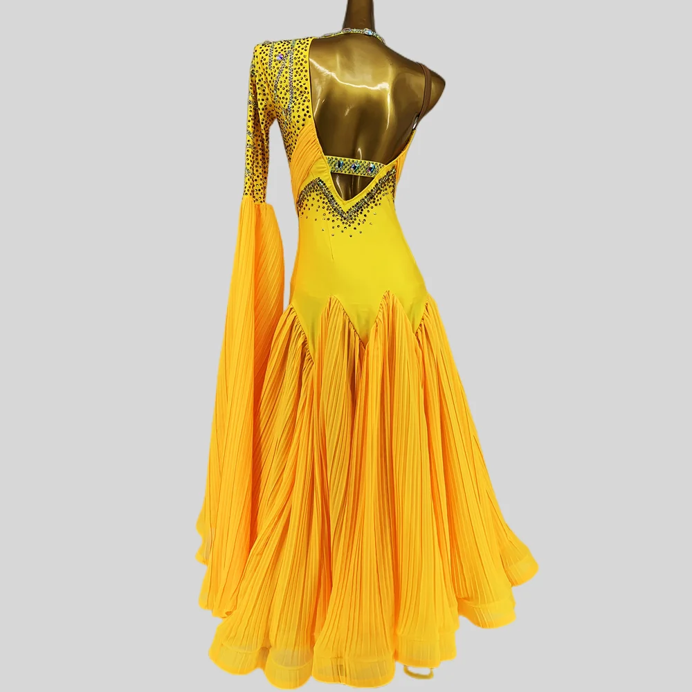 Female Stage Costume Standard Luxurious Evening Girl Match Modern Dance Dress Womens Line Long Sleeve High Quality Costumes 2026