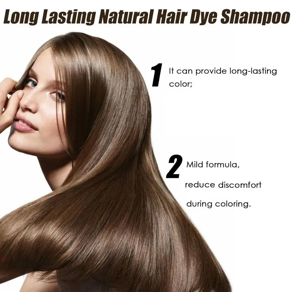

Hot Nourishing Plant-Based Hair Color Natural Long Lasting Single Agent Floral Dye HairDye Shampoo for Gray Hair Coverage Women