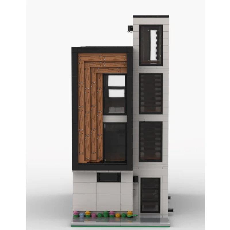 1493 szt. Miasto, gorąco sprzedający się widok na ulicę, modułowy dwupokojowy, montaż blokowy, model zabawkowy z cegły, prezent dla dzieci