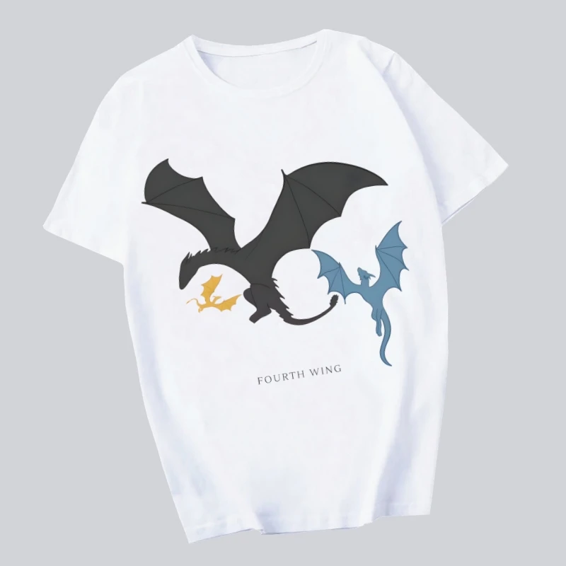 

Fourth Wing Basgiath War Dragon Print Men's Brand T-shirts Funny Hip Hop Summer Women Men Tshirts Streetwear Ulzzang T-Shirt
