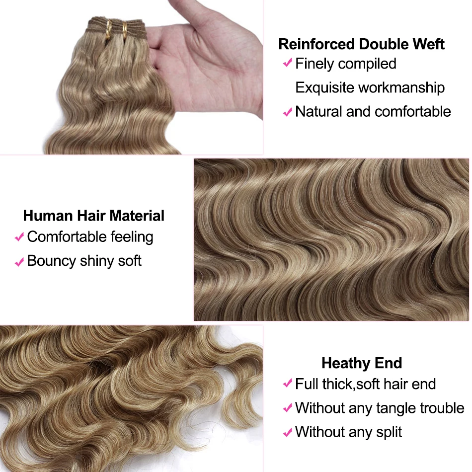 Deep Wave Hair Inslag Extensions Menselijk Haar Bundels Losse Diepe Golven Bundels 100% Human Hair Extensions 12-26Inch Omber Kleur