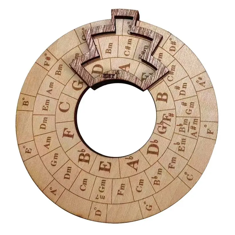 A12E-Wooden Melody Tool Music Instrument Wood Melody Maker Circle Of Fifths Wheel, Circle Wooden Wheel And Musical - view 5