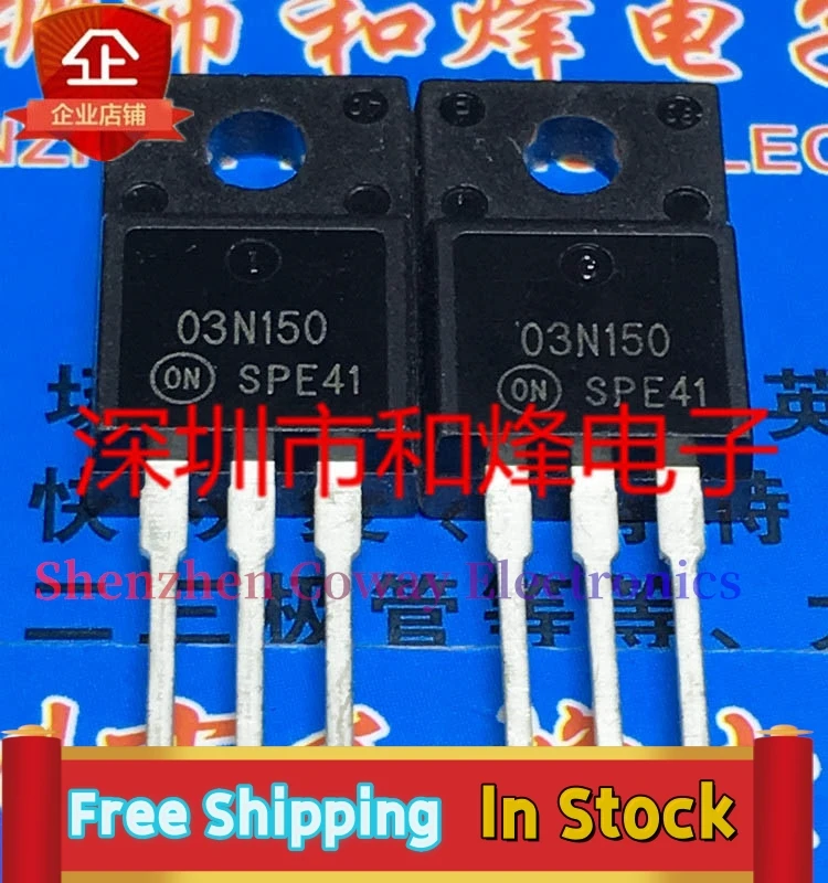 10PCS-30PCS  03N150 NDFP03N150C  TO-220F 1500V 2.5A In Stock Fast Shipping