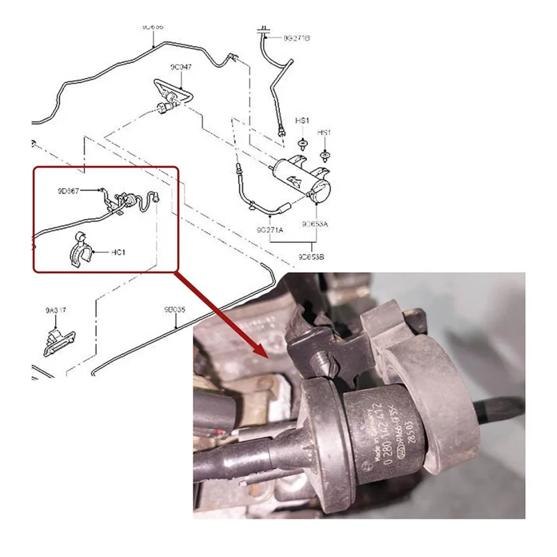 

0280142412 Новый соленоид вакуумного клапана для Ford Focus C-MAX MK3 (DYB) Volvo V50 C30 S40 Mazda 5 3 I 9BV000007AA 3M519D289