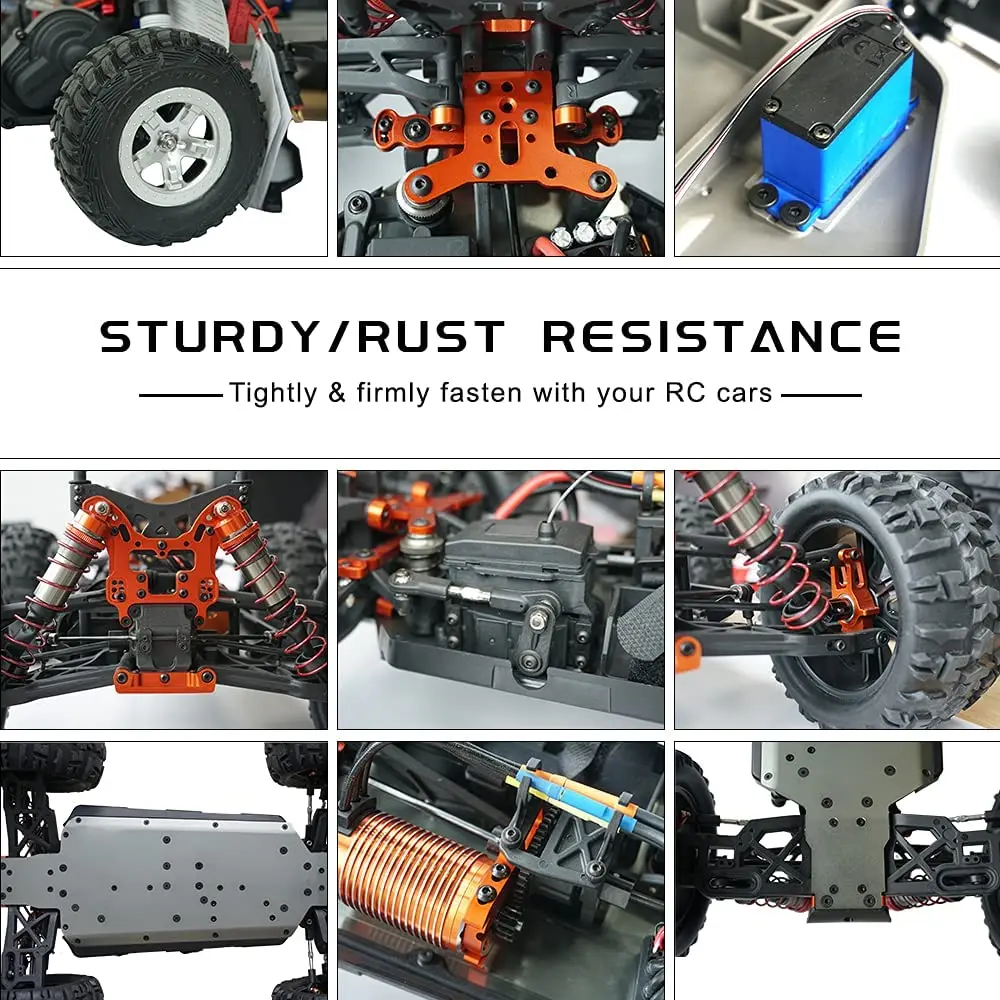 522PCS 범용 RC 나사 키트 부품 세트 Traxxas/Arrma/Redcat/Axial/Tamiya/HPI 용 하드웨어 패스너 1/8 1/10 1/12 1/14 1/18