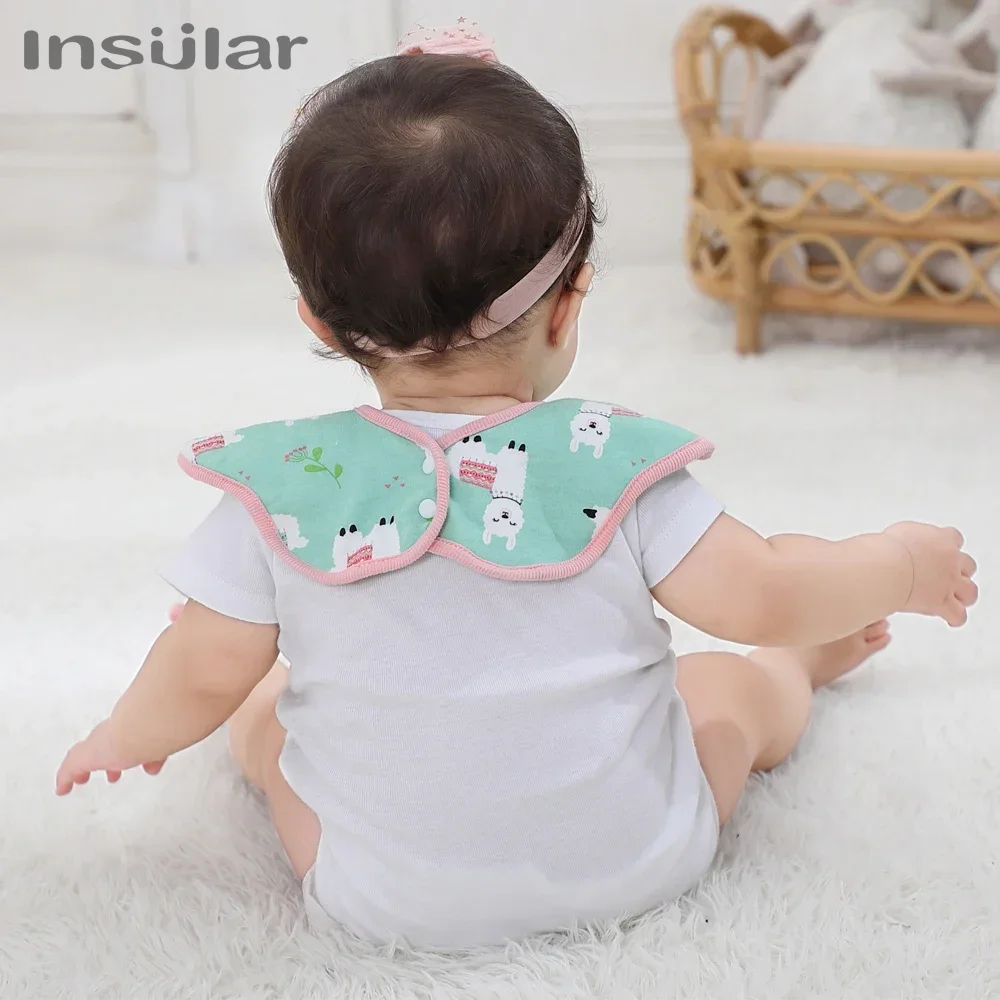 INSULAR Baby Bibs Cartoon 360 Dimensionality Rotation Muslin Kids Bandana Burp Cloth Soft Newborn Infant Saliva Towel Baby Stuff