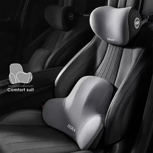 Imagen 2 del producto La nueva almohada de espuma viscoelástica para el cuello del coche protege la zona lumbar, soporta el reposacabezas transpirable, alivia la presión y proporciona