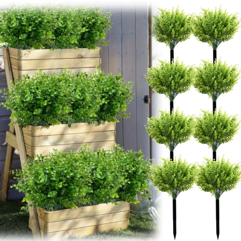 

Artificial Plants Plastic Eucalyptus for Home Wedding Party Balcony Decor Flower Arrangement Accessories Bride Bouquet