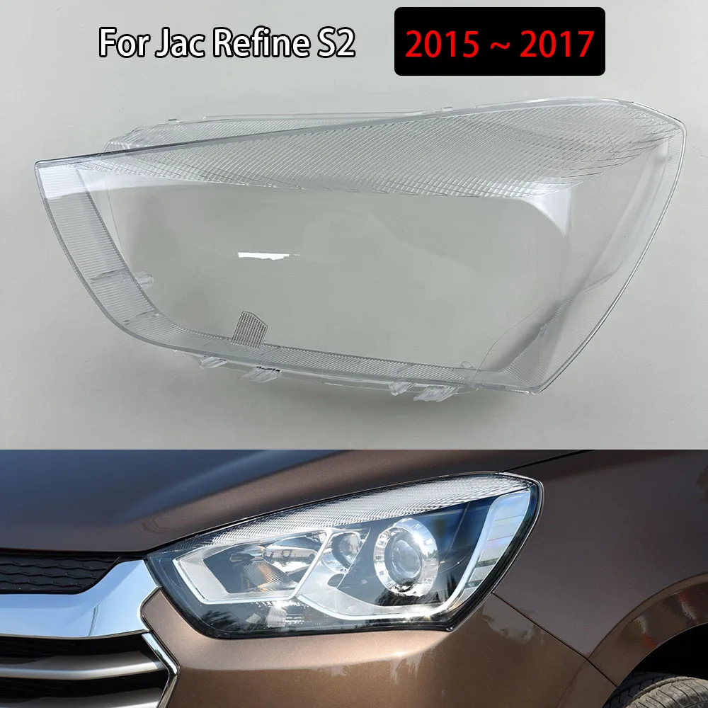

For Jac Refine S2 2015 2016 2017 Car Front headlight Lens Cover Car Headlight Transparent Glass Lamp Cover Shell Car Products