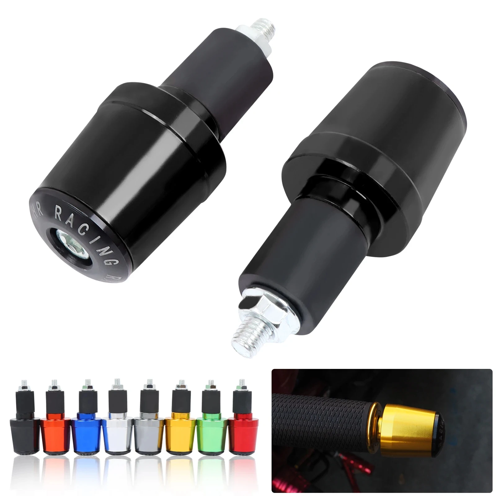 2pcs 7/8 CNC Aluminum Handlebar End Plugs Weights For Honda Yamaha Kawasaki Suzuki Universal Motorcycle Grips Cap Accessories image 3
