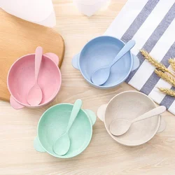 Baby Feeding Tableware Set Eco-Friendly Toddle Baby Plate Dish Children Dishes Dinnerware Kids Anti-hot Training Bowl+Spoon