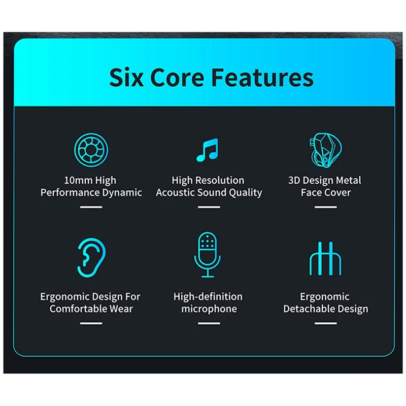 A57G-KZ EDXS Metal Wired Gaming Headphones In-Ear Music Sports Noise Canceling Headphones (With Microphone Version)