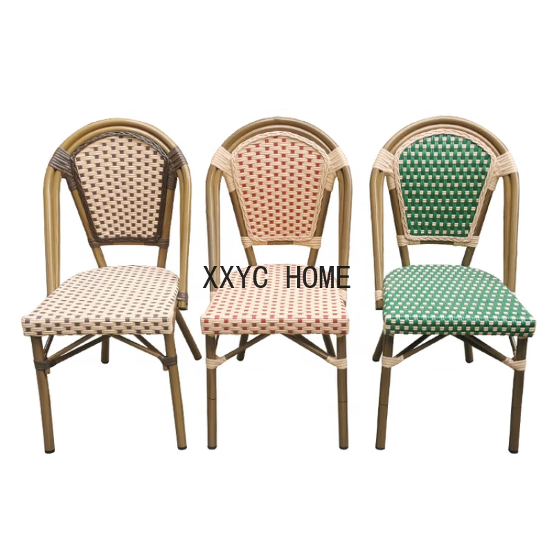 

1pcs Rattan Furniture Outdoor Restaurant Bistro Garden French Bamboo Bar Cafe Patio Rattan Chair