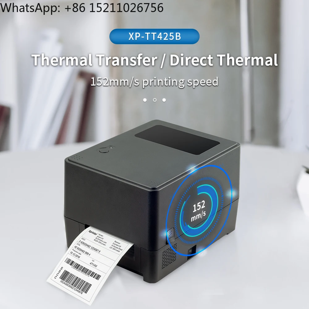 Xptt425b Wireless bluetooth h Printer,with Tspl Epl Zpl Dpl Shipping Label 4x6 bluetooth h Thermal Barcode Printer