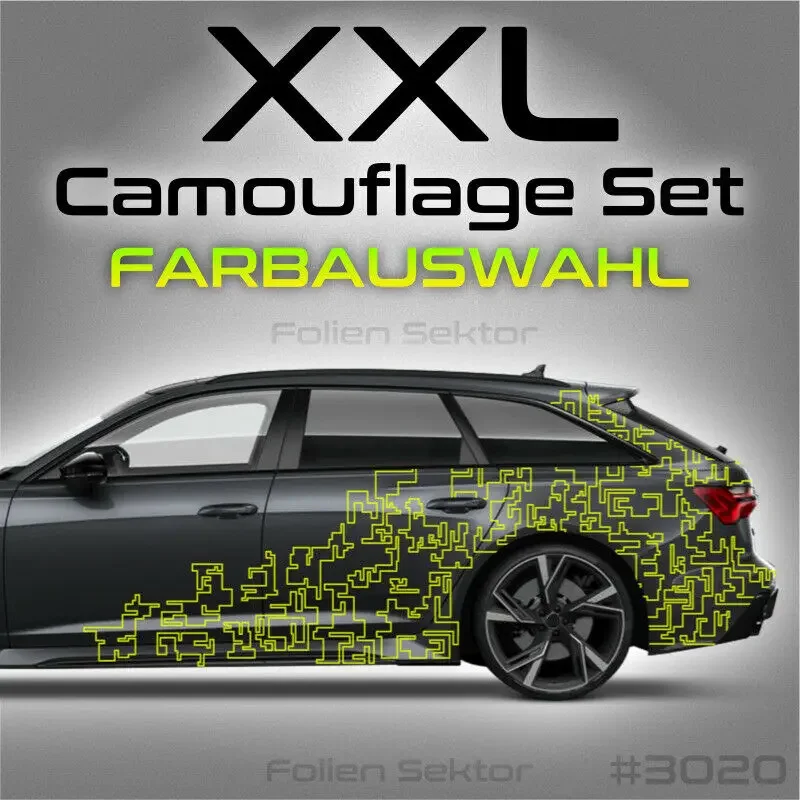 

XXL Camouflage car stickers Pixel Cyber Future camo pattern Sticker Design decor