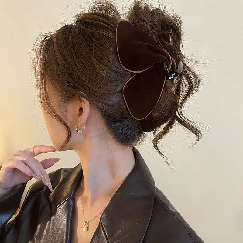 الفرنسية خمر المخملية مثلث مشبك شعر المرأة الخريف الشتاء أوبدو القرش المشبك الكورية نمط اكسسوارات للشعر #2