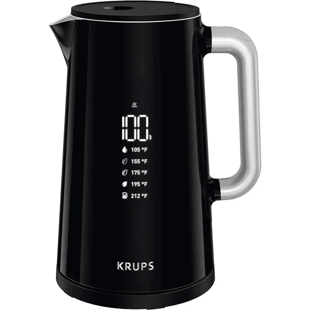 Krups Digital Temp Stainless Steel Interior,Electric Kettle,1.7 Liter Electric Tea Kettle,Fast Boiling,One Cup in 80 Seconds