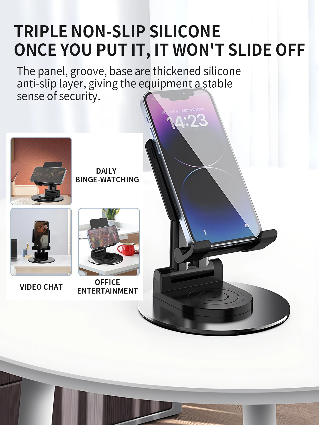 حامل هاتف محمول قابل للطي، حامل كمبيوتر لوحي لسطح المكتب، حامل مرن قابل للتعديل، حامل شخص كسول مناسب للبث المباشر #3